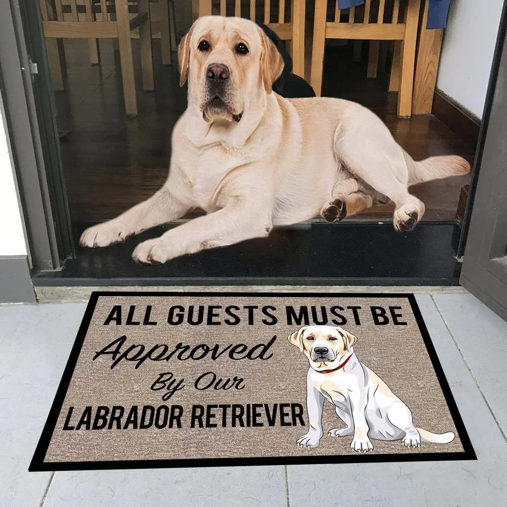 

CLOOCL All Guests Must Be Approved By Our Labrador Retriever Doormat Absorbent Nonslip Pet Dog Carpet Door Mat Drop Shipping