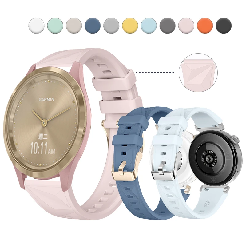 Women Men Strap Fit for Garmin Move S Soft Silicone Bracelet Compatible with Vivomove 3S 18mm Band Universal