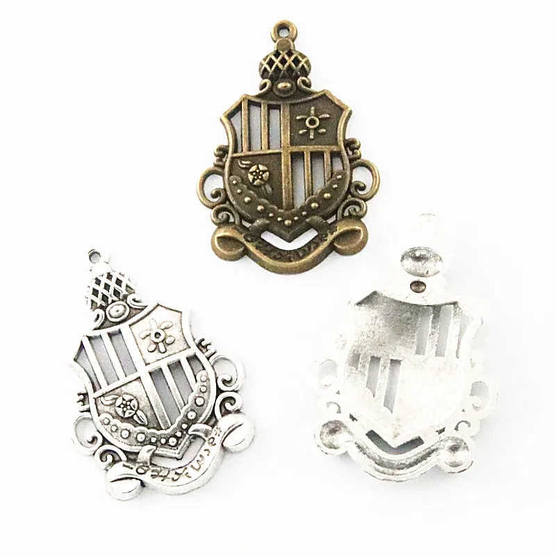 10Pcs 45*31.8MM Antique Silver Plated Bronze Color Crown Charms Pendants Diy Jewelry Findings Accessories