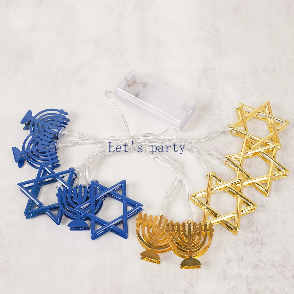 

1,65 м 10 светодиодов на тему Хануки, гирлянда для спальни, сада, подвесная свеча, украшение для еврейской вечеринки в честь Хануки, декор