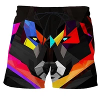 summer swim trunks mens cool wolf print shorts casual pants stylish outdoor streetwear fashion male oversized clothing