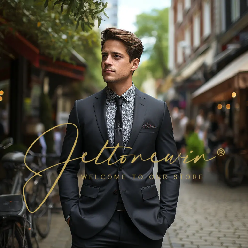 Мужской деловой костюм из двух предметов/мужской свадебный банкет для жениха