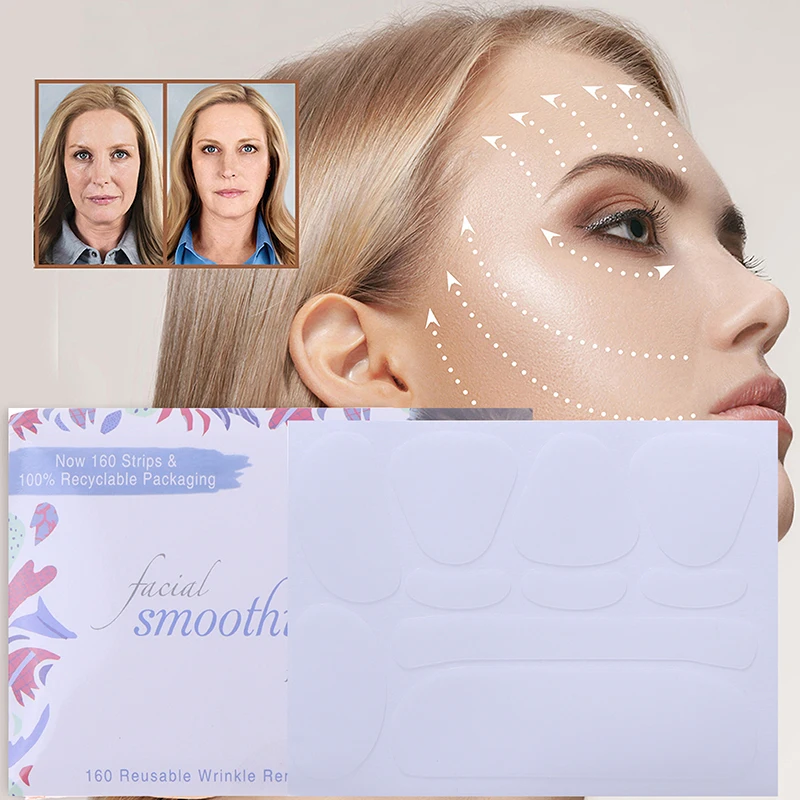

160Pcs Invisible Face Neck Eye Lifter Sticker Facial Slimming Tape Wrinkle Removal Facial Triangle Wrinkle Remover Strips Tape
