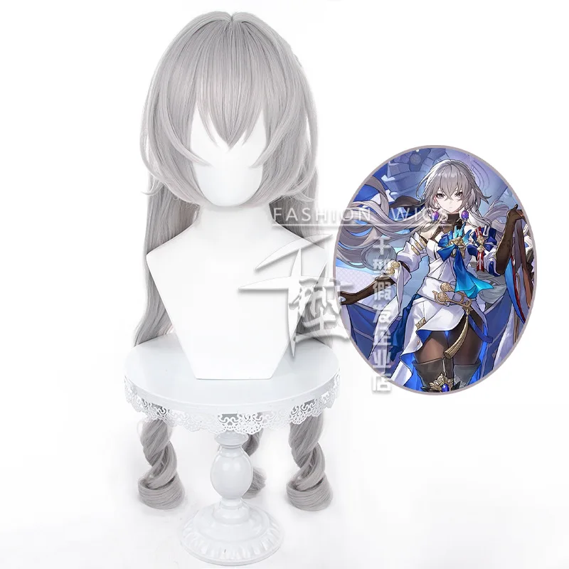 

Парик для косплея брони зайчиков, термостойкие искусственные волосы для женщин, длиной 90 см, с рисунком звезд хонькай из игры