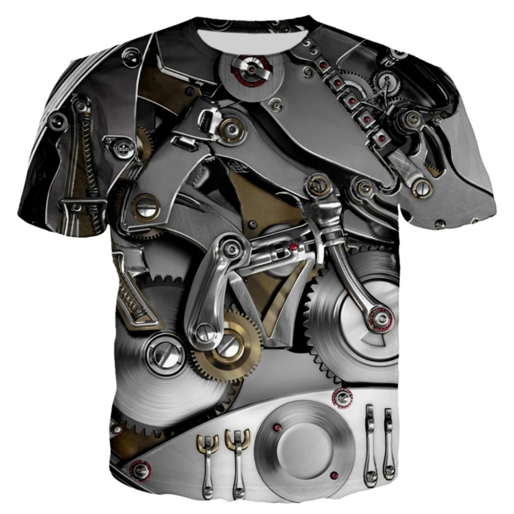 

Men's Mechanical 3D Printing T-Shirt Street Creative Design Hip-Hop T-Shirt Summer Plus Size Casual All-match Shirt2022