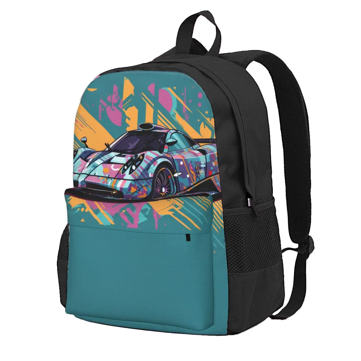 

Speed Sports Car Backpack Graffiti Simplified Form Outdoor Backpacks Boy Girl Designer Print School Bags Streetwear Rucksack
