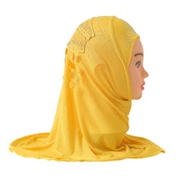 children kids girls islamic muslim scarf tie school rhinestone headwear arab turban headwrap underscarf ramadan middle east