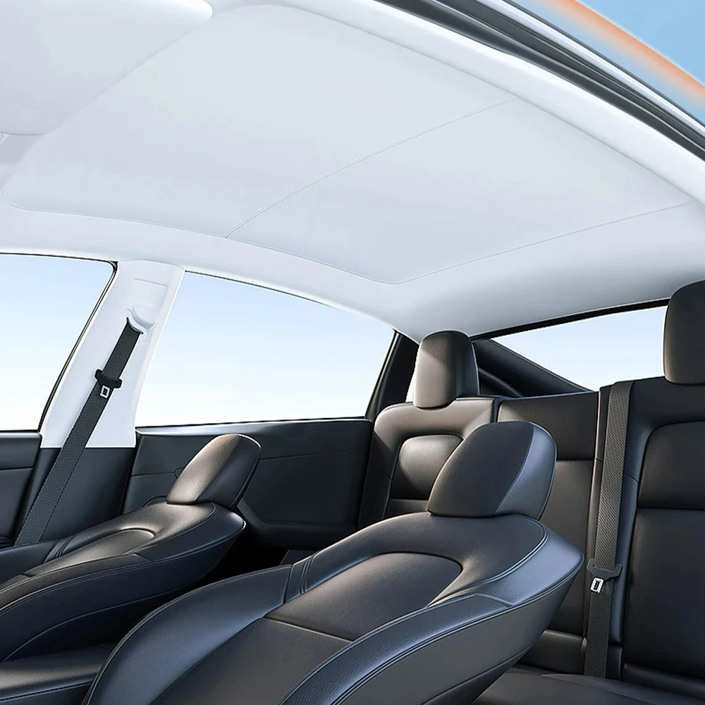 Фото Для Tesla Model 3/Y Model 3 Highland Model Y Juniper 2025 ледяная ткань, пряжка, стеклянная крыша, солнцезащитный козырек автомобиля, передний и задний люк на крыше, прожектор №5