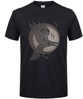 viking style raven of odin men t shirt nordic mythology round neck short sleeve summer casual shirts