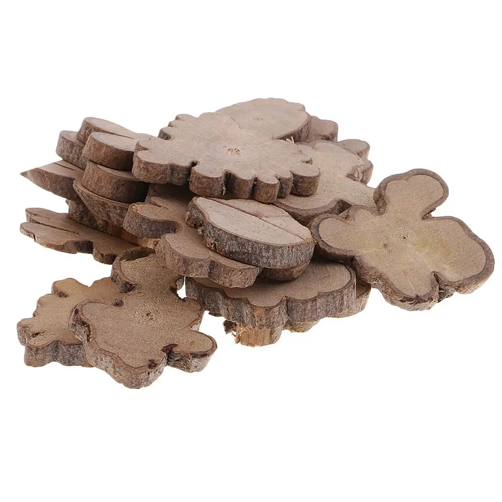 

20 Pieces Irregular Natural Tree Wood Slices For Wedding Home Decoration