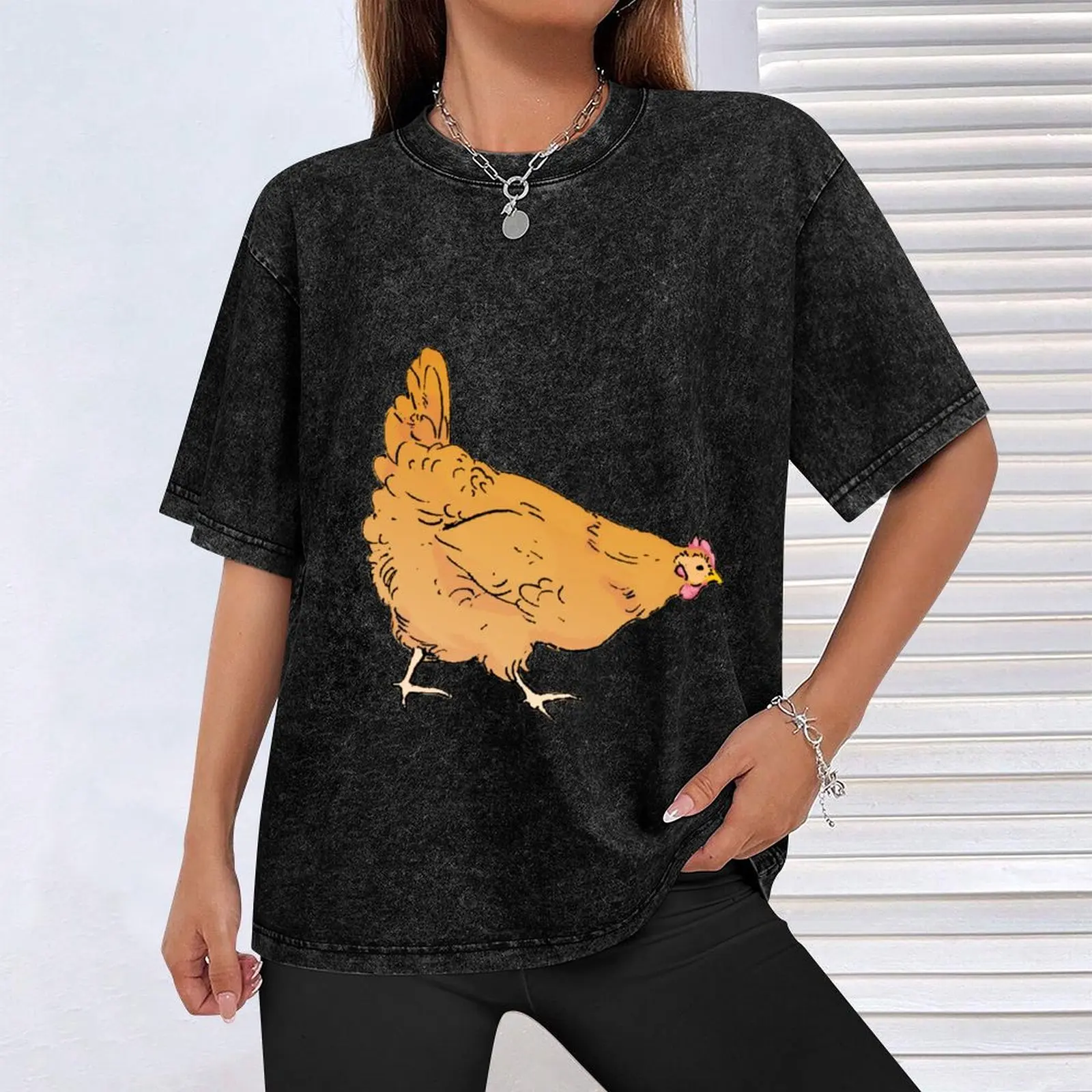 Фото Футболка Buff Orpington Chicken Festival, повседневная, с короткими рукавами №4
