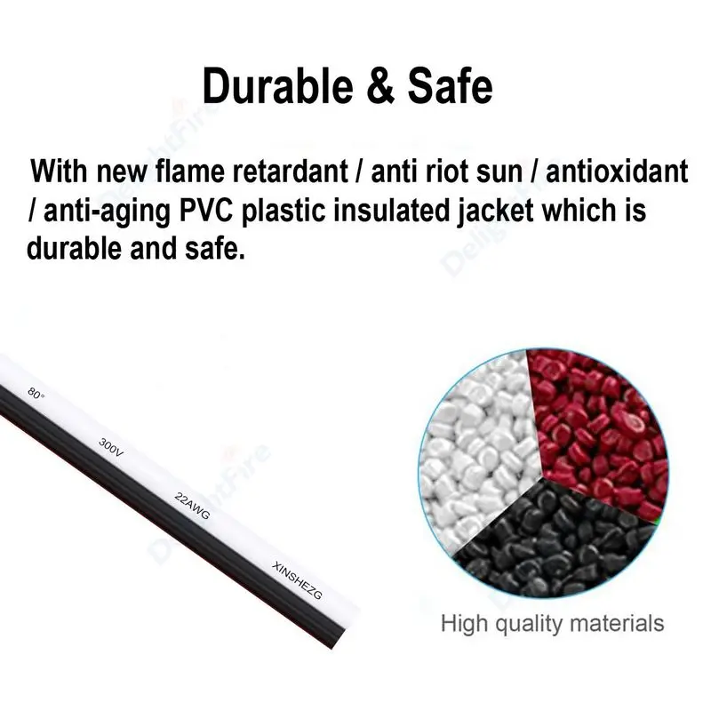 22 20 18 AWG Светодиодный кабель 5-100 м Гибкий электрический провод из луженой меди ПВХ