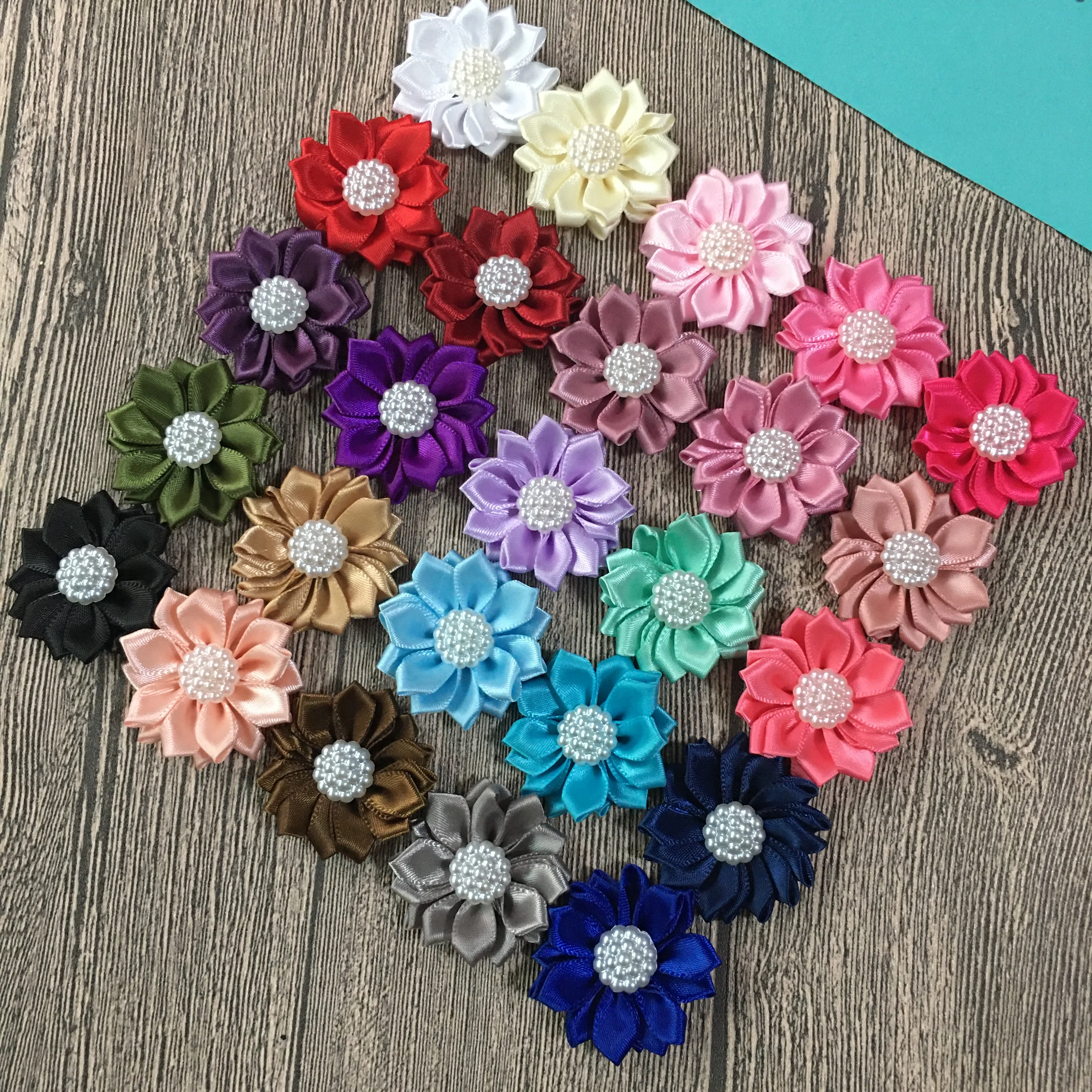 10 шт./партия Классические атласные ленты с жемчугом 1 5 дюйма