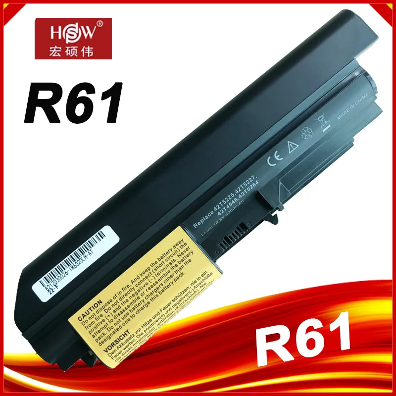 

HSW 5200mAh 6cells new replacement laptop Battery For IBM Lenovo ThinkPad T61 T61p R61 R61i T61u R400 t400 6 cells bateria akku