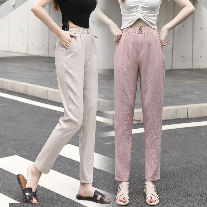 Cheap wholesale 2022 spring summer new fashion casual Popular long women Pants woman female OL high waisted pants  korean style