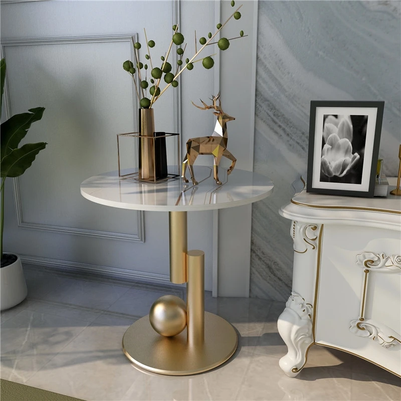

Marble Living Room Coffee Table Bistro Mobile Round Dressing Table Bed Side Bedroom Creative Koffietafels Home Furniture