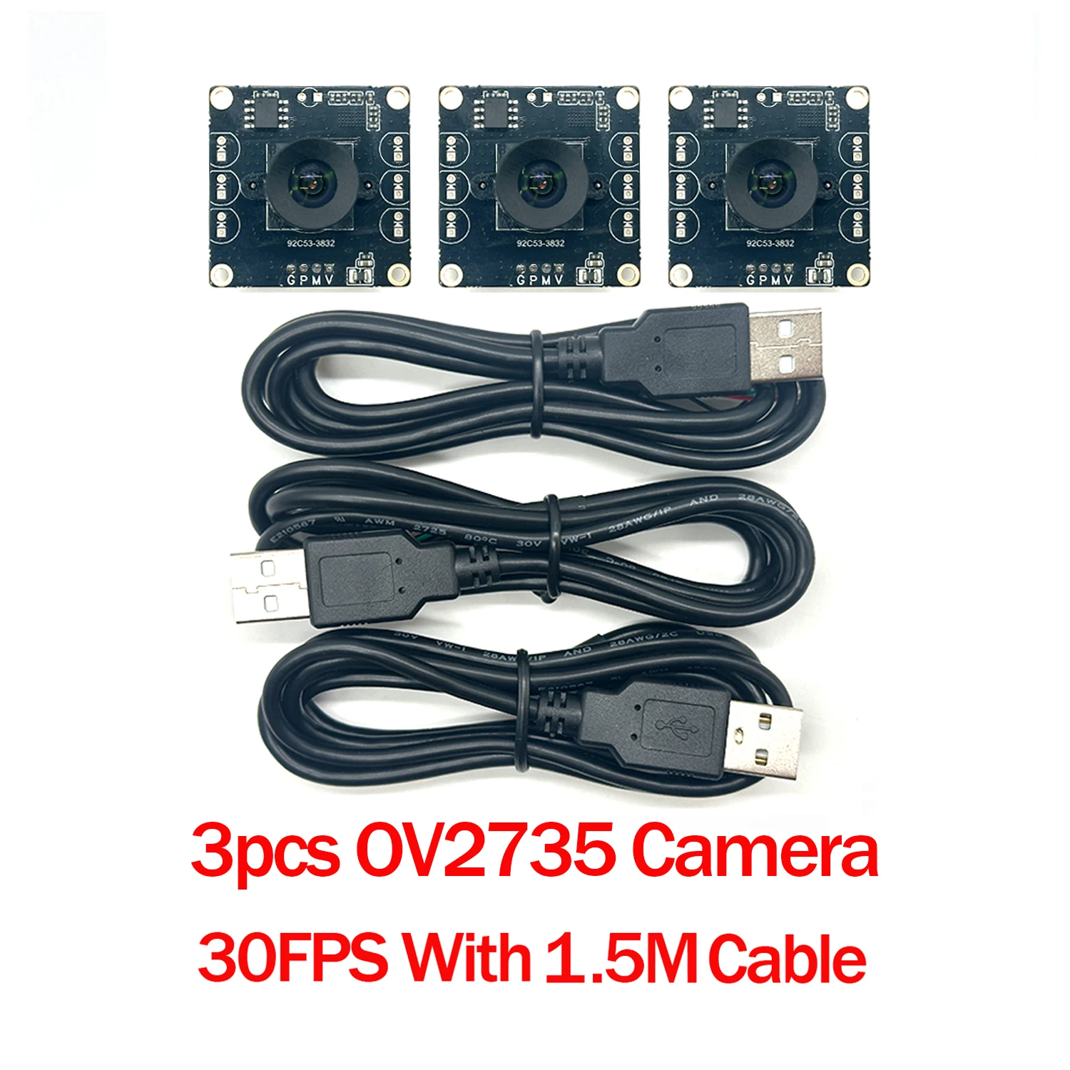 Фото 3Pcs IMX179/OV2735/OV9732 USB модуль камеры 100 ° 30FPS без искажений совместимый для Autodarts.io Win Mac Linux Raspberry №5