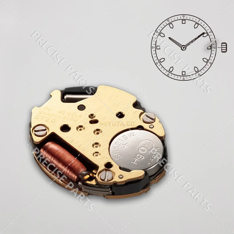 Новый механизм 5Y20 кварцевые часы золотой для ремонта часов с 2 стрелками Япония