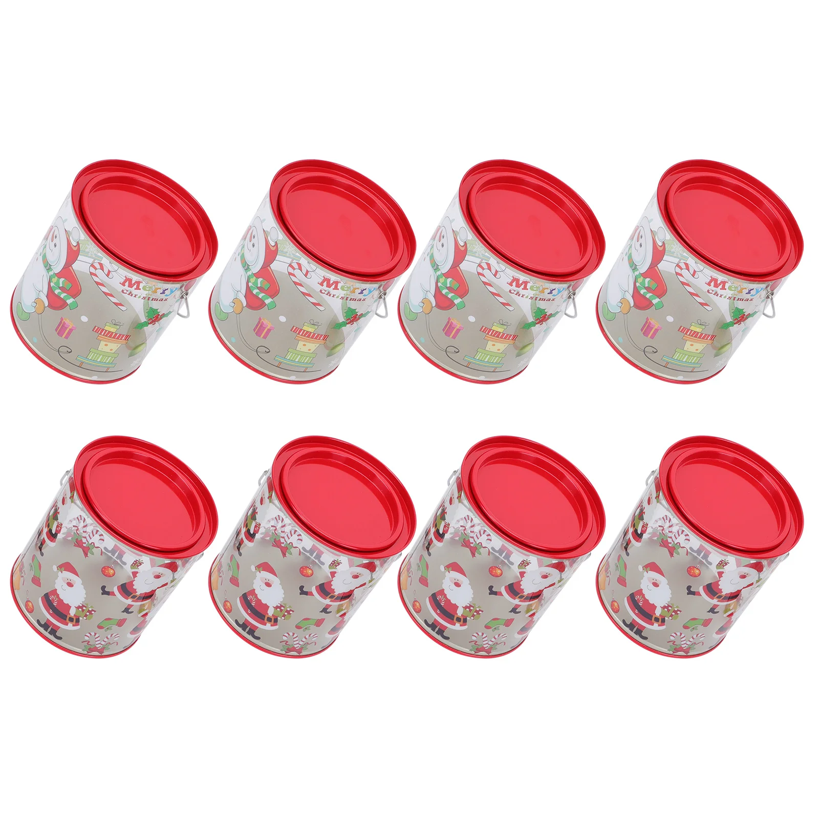 

Candy Christmas Canister Box Cookietreat Packing Gift Holiday Containerboxes Bucket Tinplate Practical Lid Jars Containers Jar