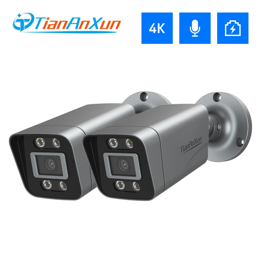 Tiananxun 8Mp 4K Ip Camera Poe 5Mp Cctv Security Cameras H.265 Outdoor Waterproof Audio Video Surveillance For Nvr System
