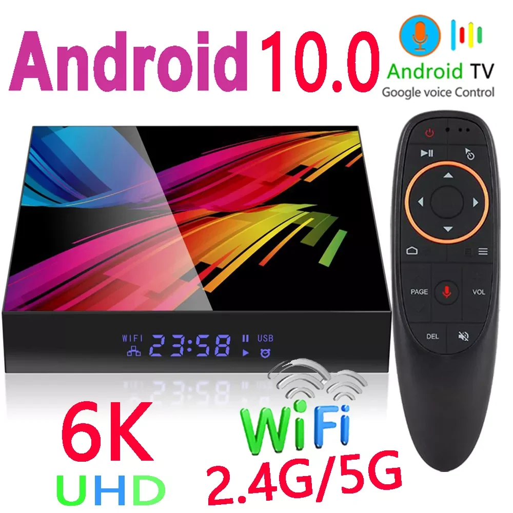 

STUOTOP ST1 Smart TV Box Android 10.0 6K 3D Support BT Voice Assistant Wifi 2.4G&5.8G High Performance Set Top Box Media Pla