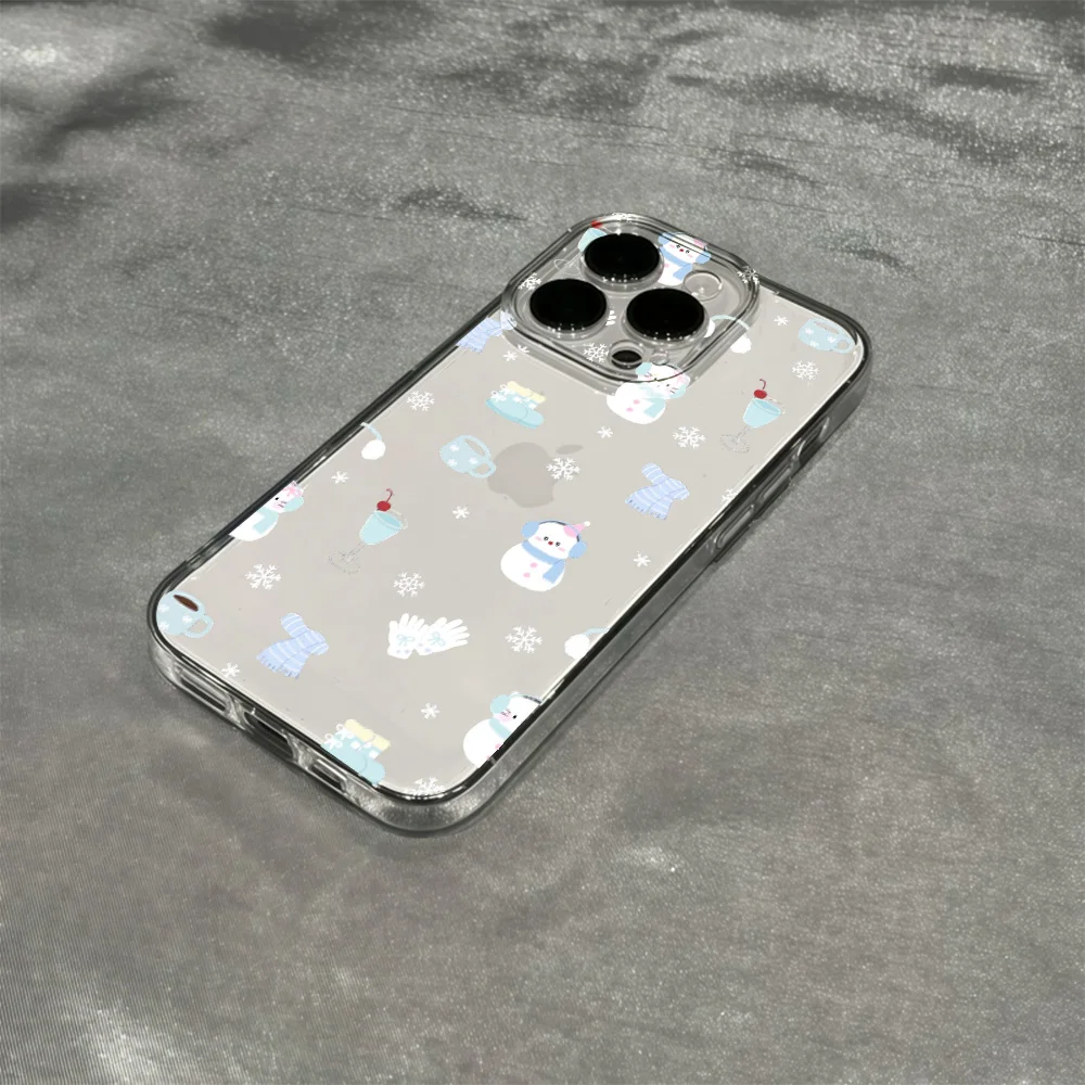Фото Прозрачный мягкий чехол для телефона Winter Snowman для IPhone 17 16 15 14 13 12 11 Pro Xs Max Air Mini 7 8 6 6s Plus SE 2020 2022 Задняя крышка №4