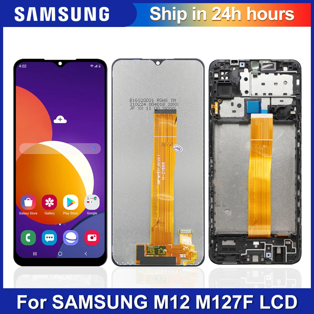 

6,5 "Оригинальный ЖК-дисплей для Samsung Galaxy M12 M127, дисплей с сенсорным экраном и дигитайзером в сборе для фотографий/яркостей, дисплей