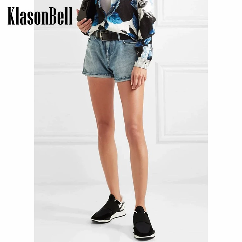 

6,4 KlasonBell Модные женские потертые джинсовые шорты с заниженной талией