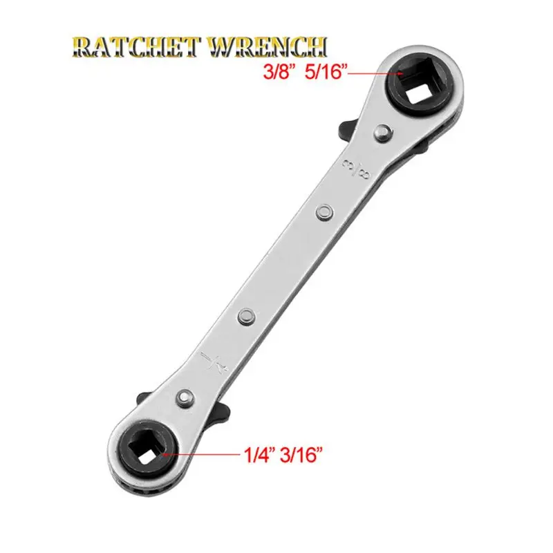 

3/16" 1/4" 5/16" 3/8" Double End Ratchet Wrench Air Conditioning Refrigeration Repair Tool