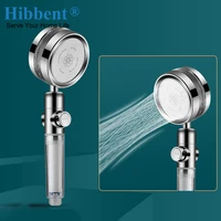 hibbent turbocharged shower head 360 rotating water saving spray shower massage rainfall hand held spray bathroom accessories