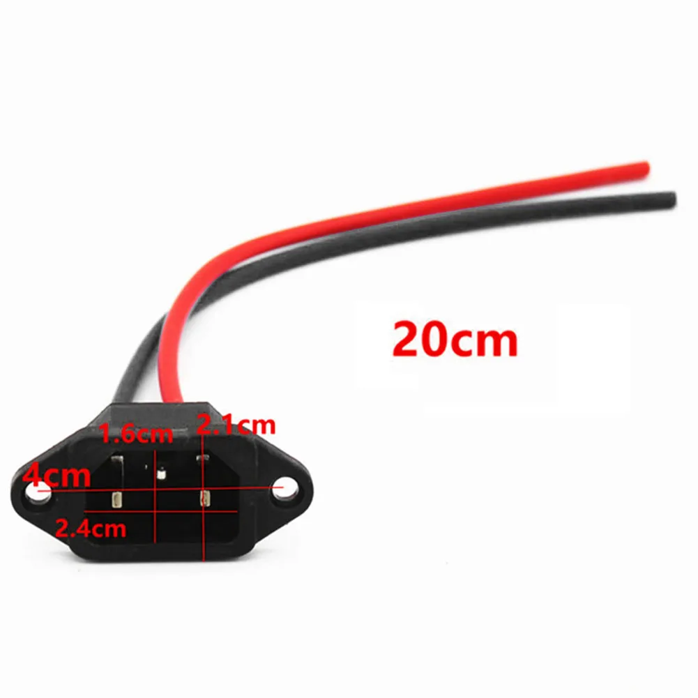 

3 Pins Electric Scooter Battery Charger Port 2 Wires Plug Connector Jack Socket Replacement Scooter Parts Accessories