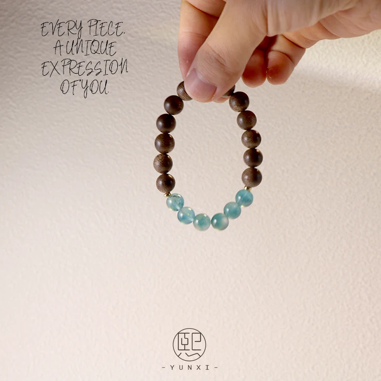 Шэн Си | Yun Xiyuan Chuang S925 Серебряный браслет из натурального агарового дерева Ци Нань