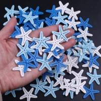 mixing blue star wooden buttons for clothing for handwork scrapbooking crafts diy clothes sewing accessories button decorative