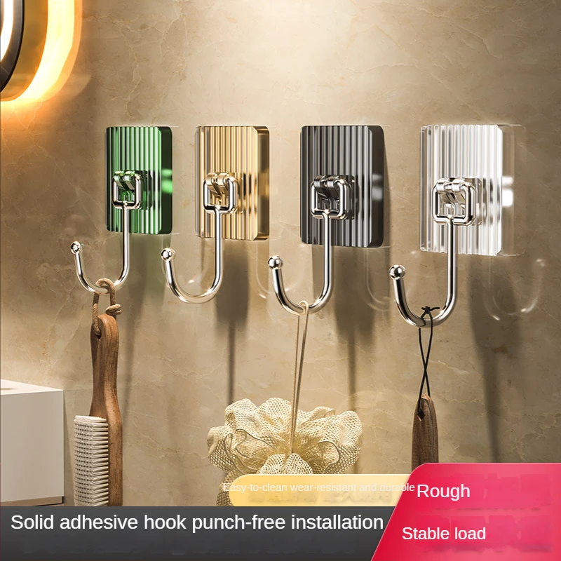 

1-4PCS Acrylic Organizer Bathroom Hooks Home Accessories Self Adhesive Wall Hook Strong Adhesive Towel No Punching Wall Hook
