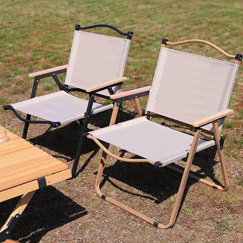 

Outdoor Camping Chair Portable folding Ultralight leisure Fishing Picnic Chair Wood Grain Nap Beach Chair Seat