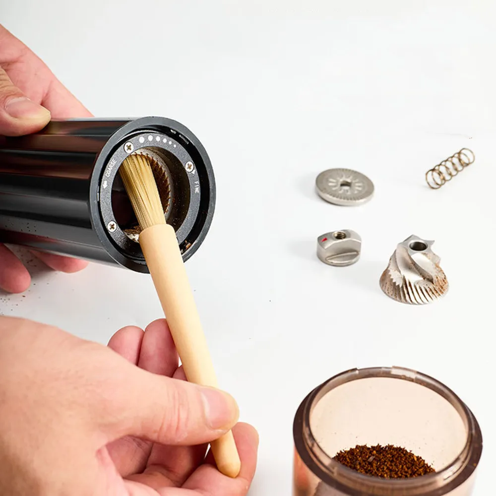 

Coffee Grinder Machine Cleaning Brush Bristles Dusting Brushes with Wooden Handle Cleaner Tool for Barista Kitchen