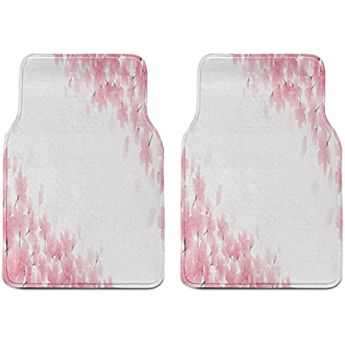 

Lunarable Floral Car Mat Set of 2, Romantic Cherry Blossoms Tree Petals Leaves Spring Sakura Season Illustration, Front Seat Flo
