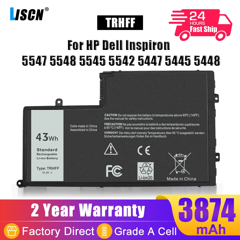 LISCN 43 Втч TRHFF Аккумулятор для ноутбука DELL Inspiron 14 5000 5445 5447 N5447 5448 15 5542 5543 5545 5547 N5547 I5547