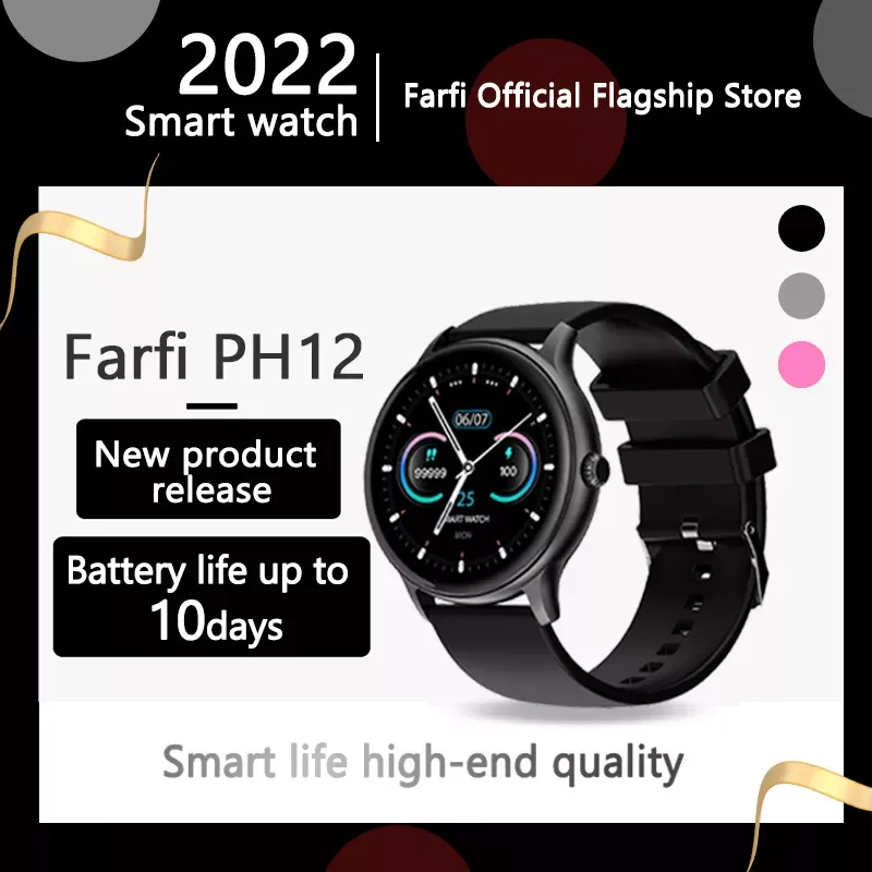 

2022 PH12 Blood Pressure Waterproof Tracker Full Touch Screen Heart Rate Monitor Sports Multifunctional Tracker Watch