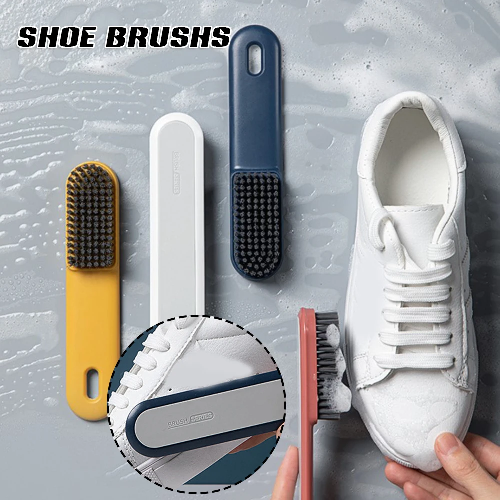

Shoe Cleaning Brush Soft PP Bristles Laundry Scrub Brush Short & Flat Handle for Bathroon Kitchen with Hanging Hole DIN889