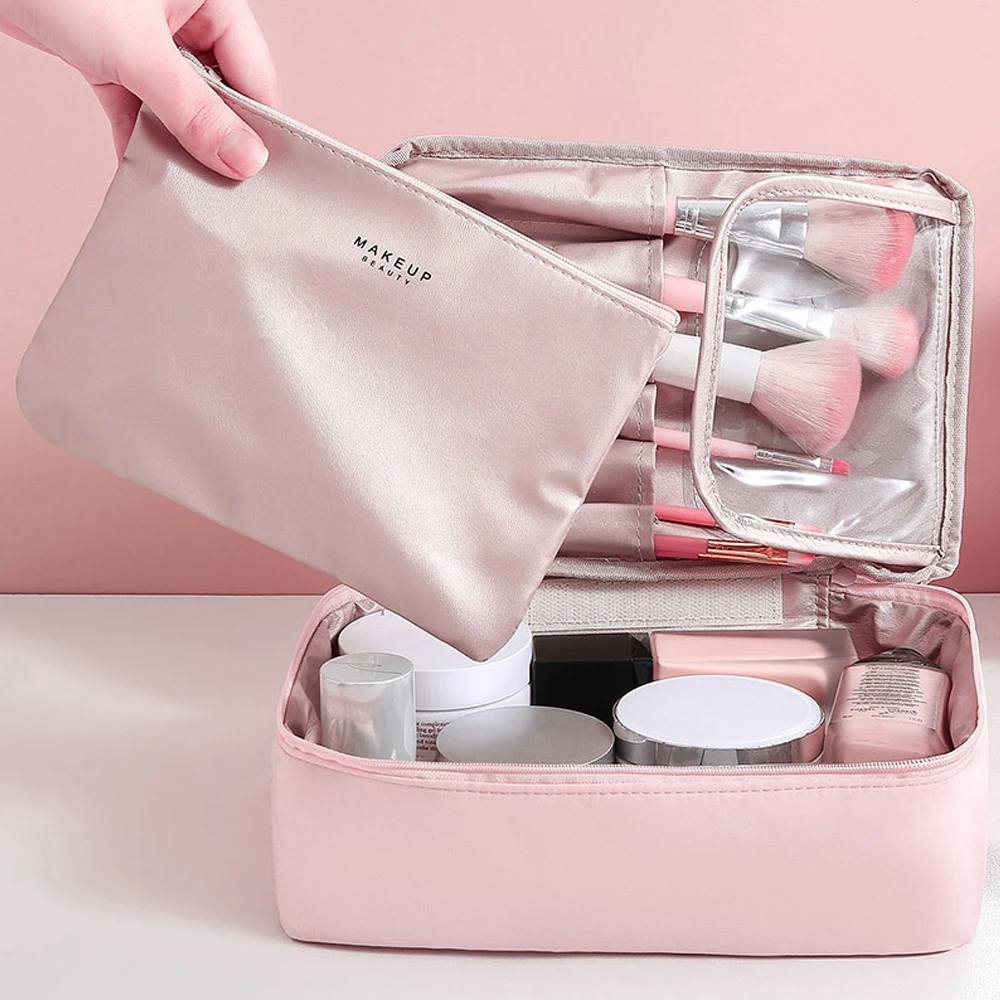 

Makeup Bags Female Portable Travel Cosmetic Storage Bag Ins Wind Waterproof Girl Net Red Washing Bag Women Men