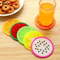 creative jelly color coaster silicone heat resistant mat fruit drink insulation mat fruit shape table mat kitchen gadgets