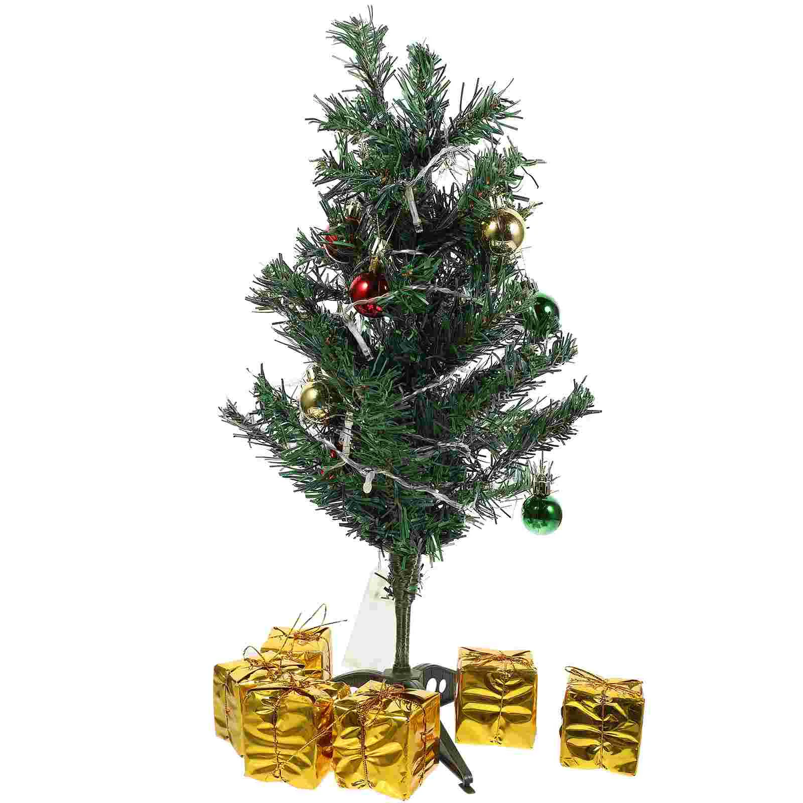 

Tree Xmas Christmas Small Trees Mini Desk Ornaments Desktop Lighted Sisal Tiny Frost Snow Boxes Chirsmas Growing Pine Miniature