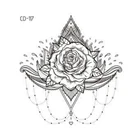 Временная татуировка в виде Розы, 1 шт., ювелирные изделия, переводные наклейки, Женская татуировка на грудь, тело, искусство, тату для девочек, Блестящие Татуировки, цветы, Ws