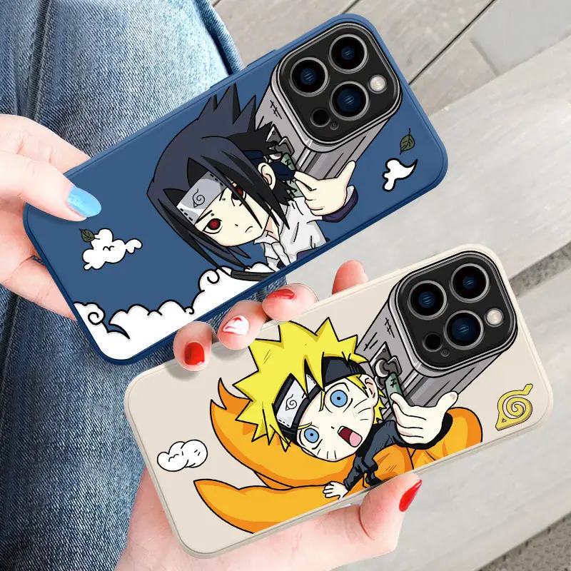 

NARUTO Uchiha Sasuke kakashi Anime phone case Iphone13 pro max case all inclusive silicone fall sleeve creative trend