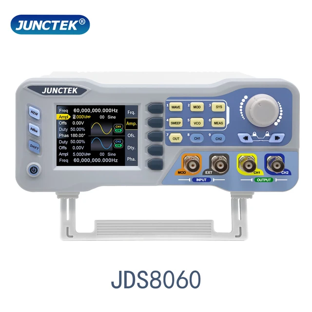 

JUNCTEK JDS8000 60Mhz / 80MHz Function Arbitrary Waveform Generator Dual Channel Signal Source + PC Software phone APP