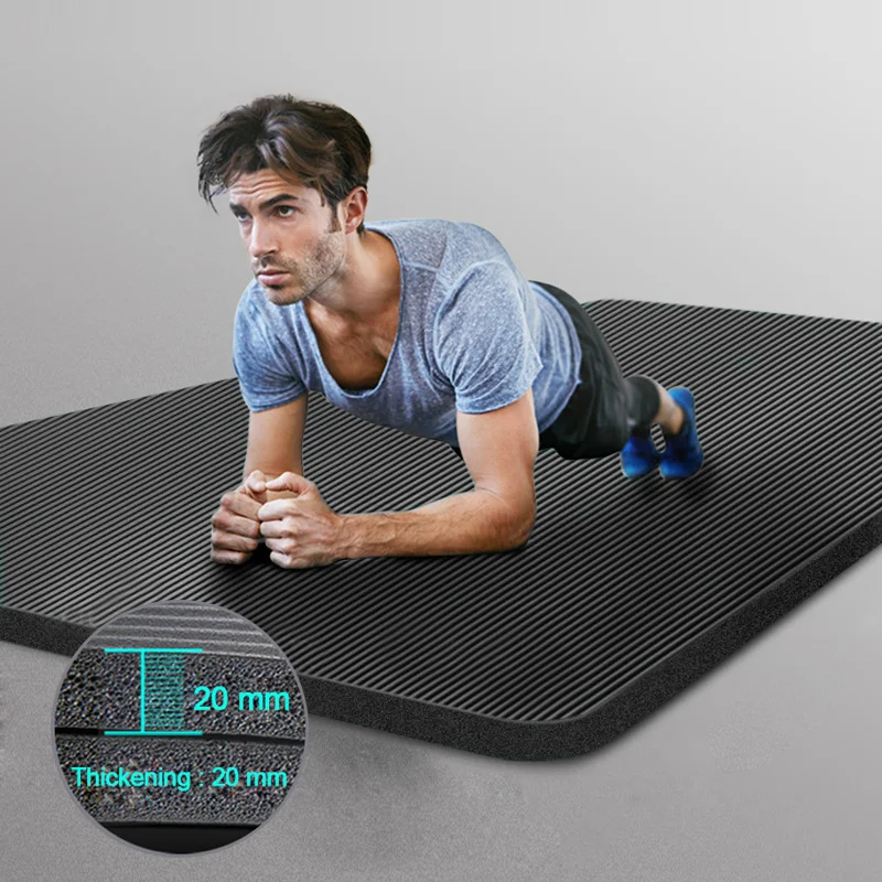 

Men Gym Plus Size Yoga Pilates Mats NBR Non-slip Exercise Tapete For Women 10-20mm Thick Fitness Sport Pad Workout Mat