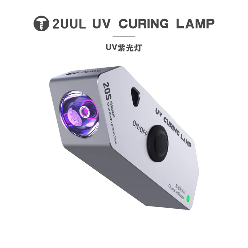 

2uul UV Curing Lamp 600mAh 20S High Power Aluminum alloy Green Oil Glue Fast Curing for Motherboard Circuit Board UV Light