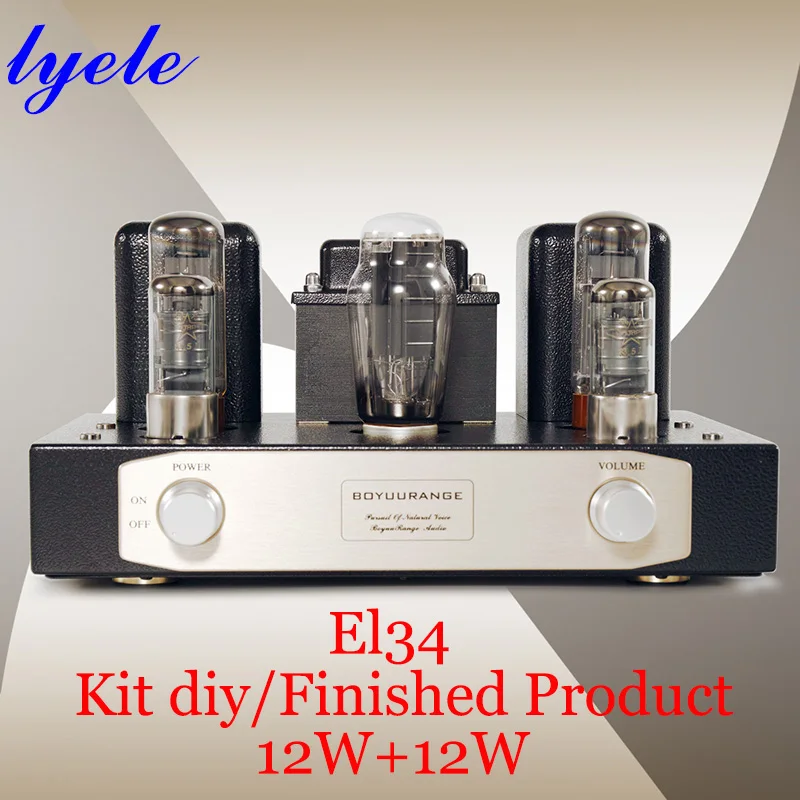 

Lyele Audio El34 Vacuum Tube Amplifier Diy Kit High Power Sound Amplifiers 12W*2 Hifi Class A Amplifier Single ended Power Amp