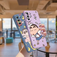 crayon shin chan cute for samsung galaxy s21 s22 pro s20 fe s10 note 20 10 plus lite ultra liquid silicone rope phone case